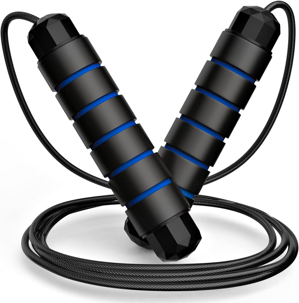 Jump Rope, Tangle-Free Rapid Speed Jumping Rope Cable with Ball Bearings for Women, Men, and Kids, Adjustable Steel Jump Rope with Foam Handles for Home Gym Exercise Fitness Workout Equipment & Slim Body
