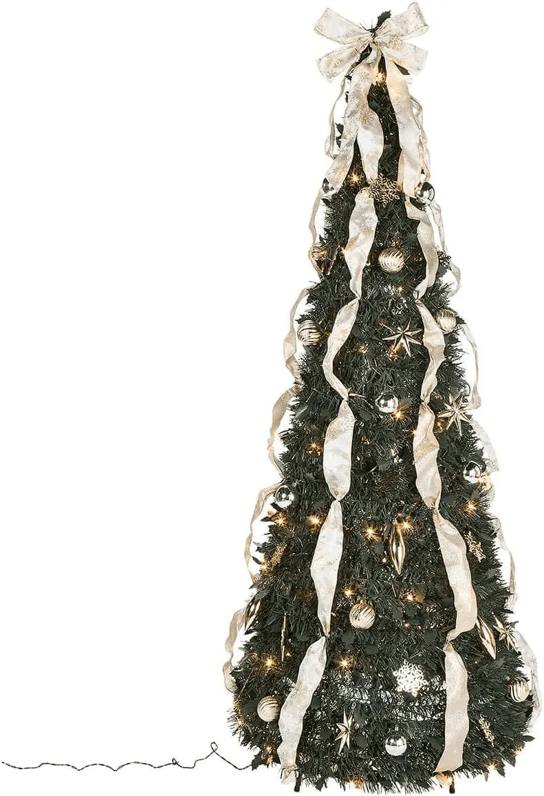 Foldable lighted Christmas tree